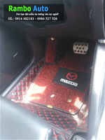 Thảm lót sàn da 6D màu đen chỉ đỏ cho Mazda CX5